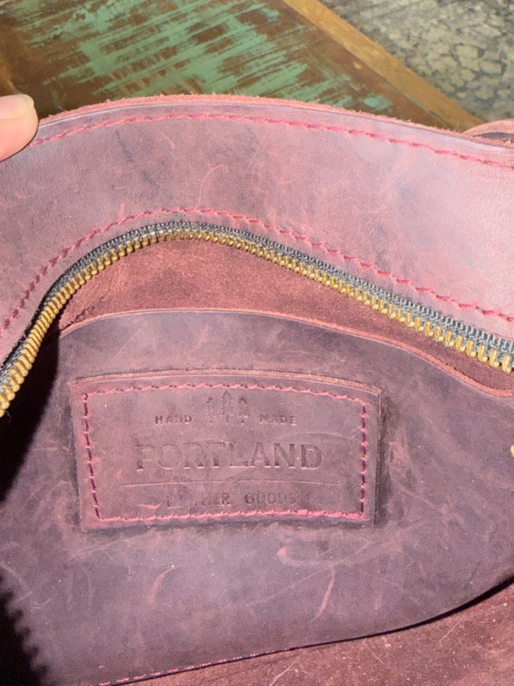 Dark merlot leather bag from Portland leather co. - Picture 8 of 8